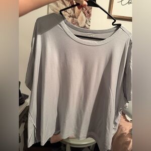 Old Navy Women's Soft Gray Short Sleeve Top cloud motion